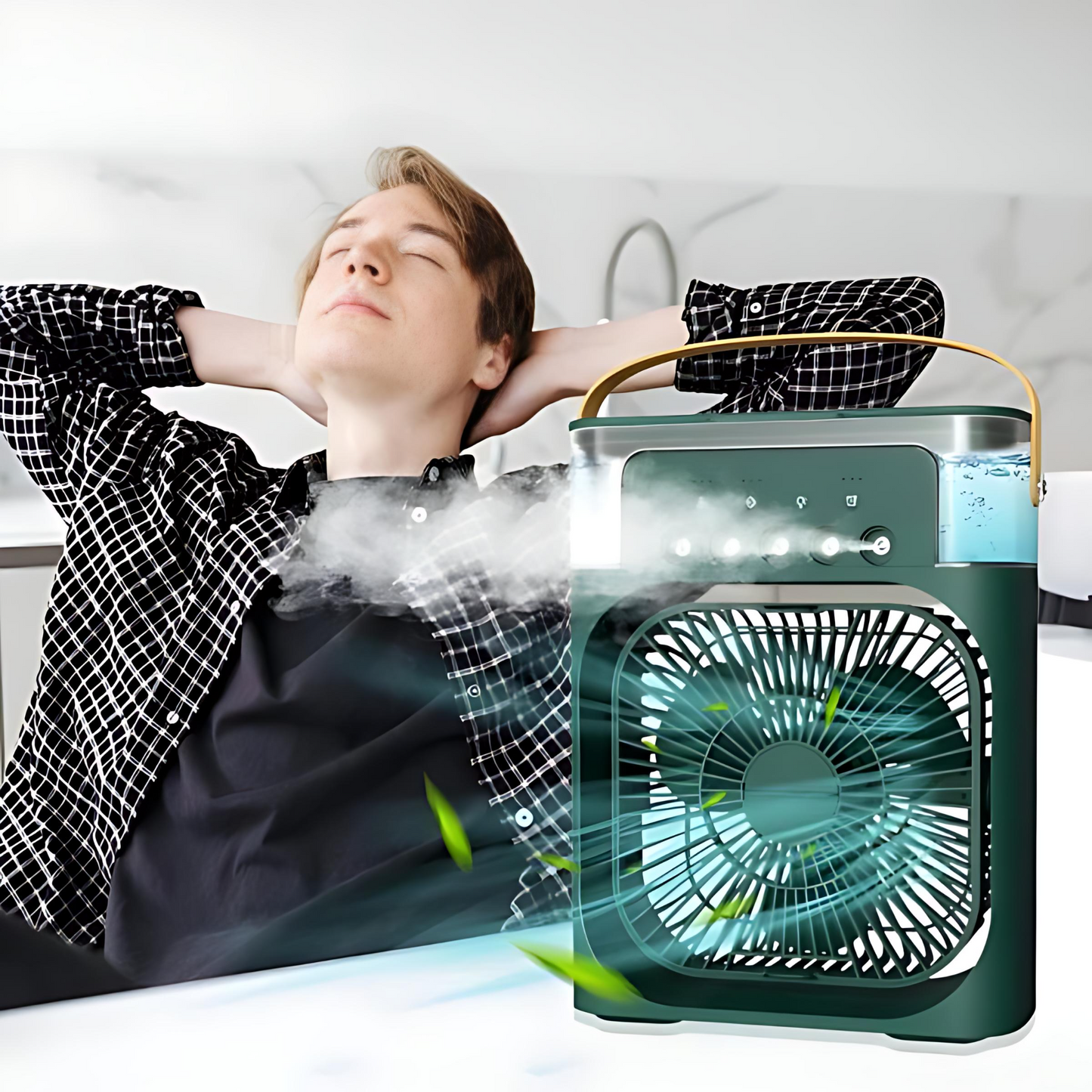 Portable Air Conditioner Fan Usb Electric Fan With Led Night Light, Fine Mist Water, And Humidifier Function | Led Night Light Water Mist 10inch (random Color)