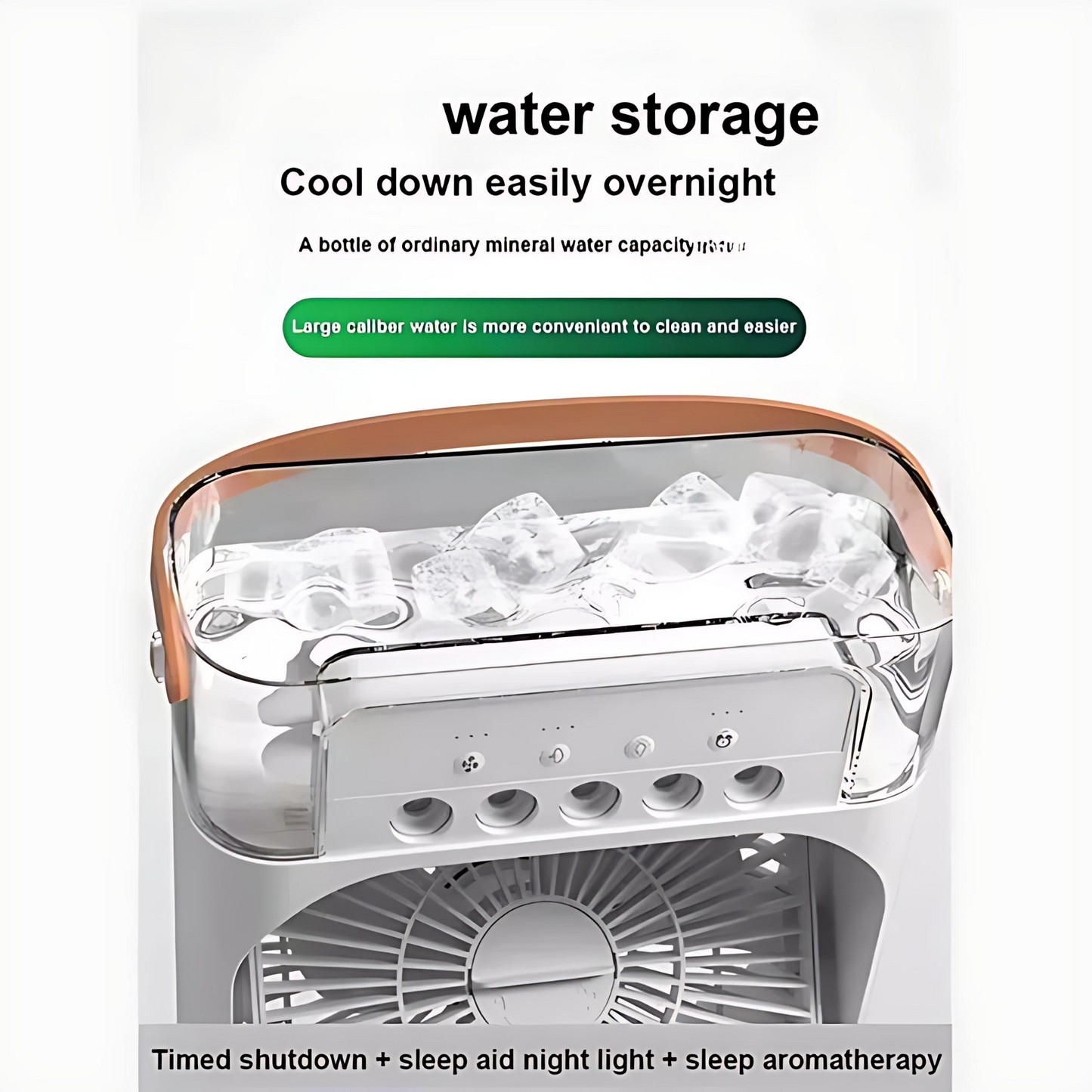 Portable Air Conditioner Fan Usb Electric Fan With Led Night Light, Fine Mist Water, And Humidifier Function | Led Night Light Water Mist 10inch (random Color)