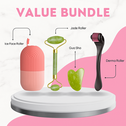 Combo Pack Marble Jade Roller With Stone Marble | Ice Roller Facial Massage | Derma Roller [pack Of 3]