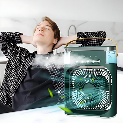 Portable Air Conditioner Fan Usb Electric Fan With Led Night Light, Fine Mist Water, And Humidifier Function | Led Night Light Water Mist 10inch (random Color)